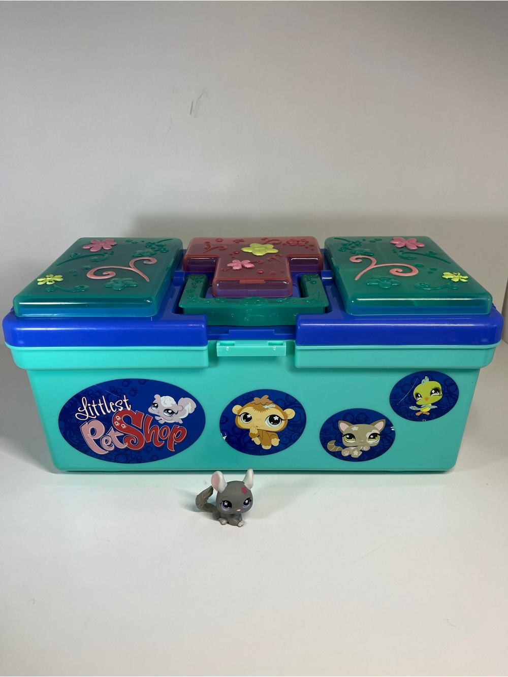 Vintage Littlest Pet Shop LPS Storage Case Tackle Box NO LATCH #495 Chinchilla
